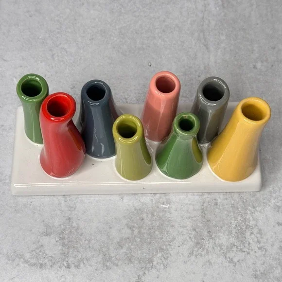 Chive Pooley Modern Colorful Ceramic Bud Vases Flower 8 Tube Arrangement Vase - Picture 4 of 11